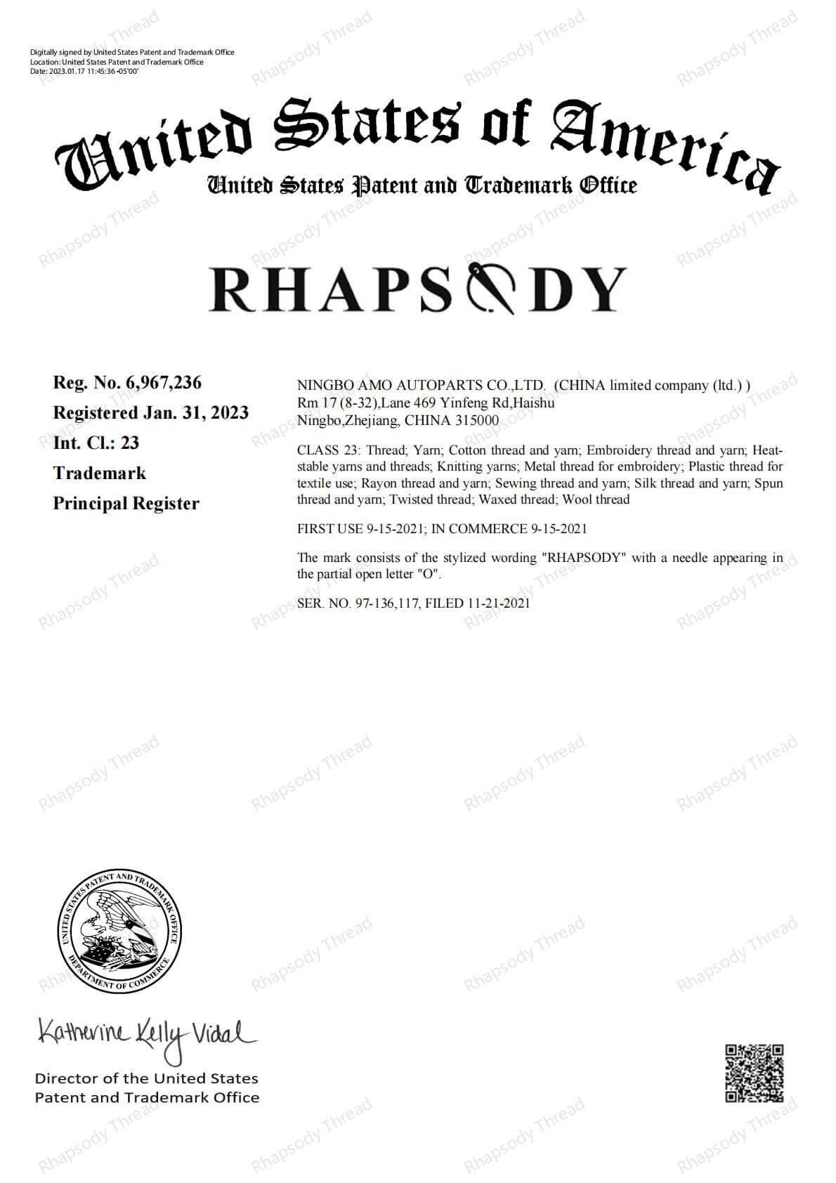 Rhapsody Trademark US